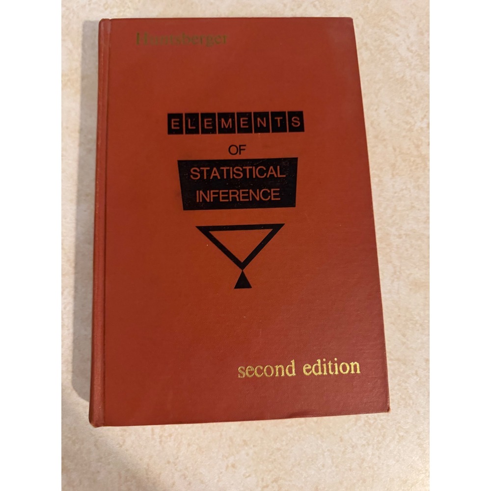 Elements of Statistical Inference David Huntsberger 2nd Ed 1967 Hardcover Book